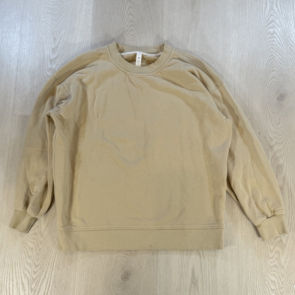 Lululemon Perfectly Oversized Crew Sweatshirt Beige Pullover Size 4
